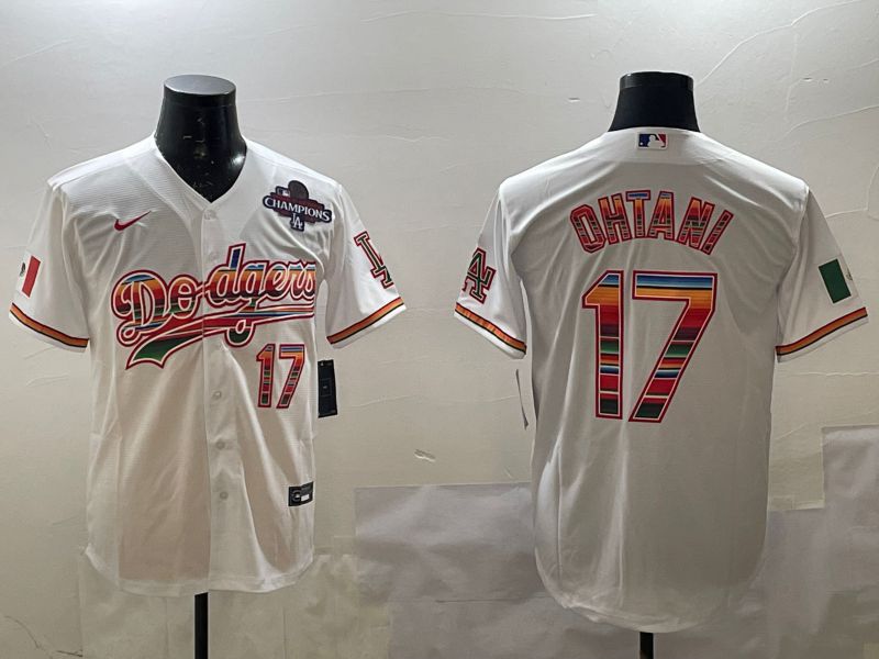 Men Los Angeles Dodgers 17 Ohtani White Game 2025 Nike MLB Jersey style 2261